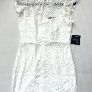 Lulu's White Off-the-Shoulder Sheath Dress